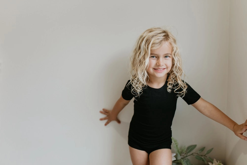 Kids Black Classic Crossback Ballet Dance Gymnastics Leotard